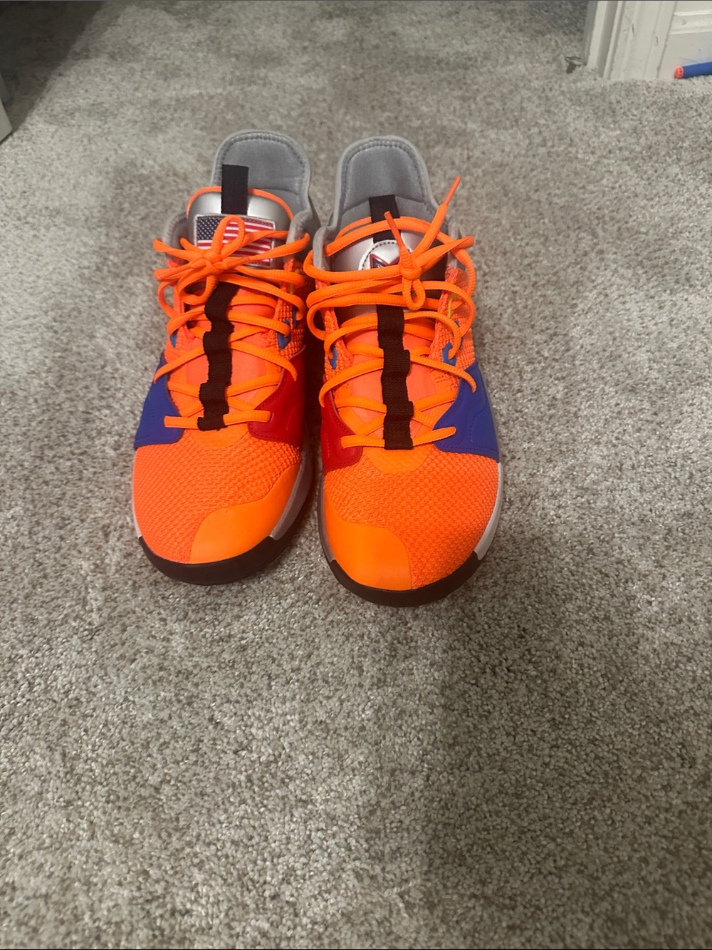 Nike Bright Orange Athletic Sneakers - Comfortable Play Shoes